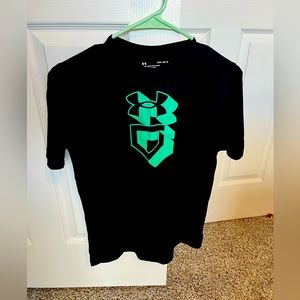 Under Armour, Boys, black and green tee shirt